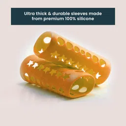 Safe-O-Kid Silicone Insulated Feeding Bottle Cover Yellow - Fits to 250 ml Bottle image 2