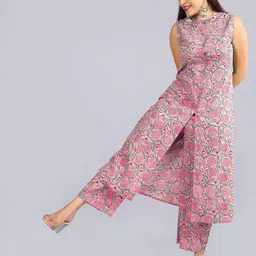 tanu fashions Women Pure Cotton Kurta Palazzo Set image 2