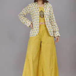 OH MI DIOS Printed Pure Cotton Round Neck Top With Palazzos Co-Ords-picture-29