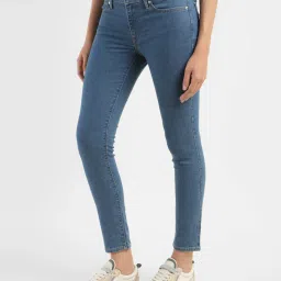 levi's Women's 711 Blue Skinny Fit Mid Rise Jeans image 4