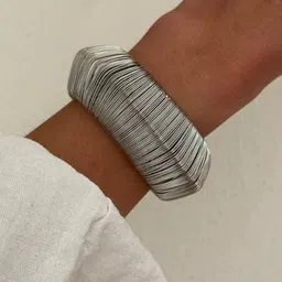 Just Lil Things Textured Dome Cuff Bracelet-image-93