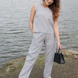 Ramyka Round Neck Pure Cotton Top With Trouser-picture-13