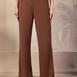 aayu Women Relaxed High-Rise Easy Wash Trousers-image-69