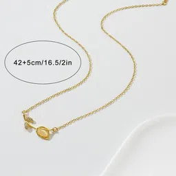 MYKI Mesmeric Gold-Plated Artificial Stone Studded Stainless Steel Pendant With Chain image 5