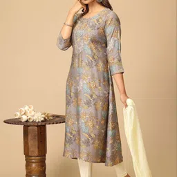 MAKEOVER FASHIONS Floral Printed Thread Work Modal Thread Work Kurti image 2