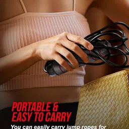 FirstFit Black Adjustable Skipping Rope image 2