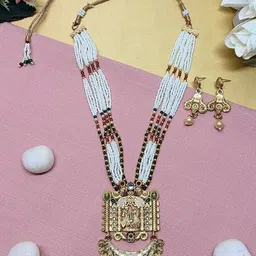 NIPSTec Multi Alloy Artificial Stones & Beads Jewellery Set-picture-36