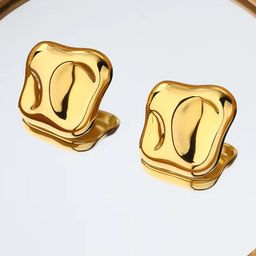 Krelin Gold-Plated Chunky Contemporary Drop Earrings-picture-5