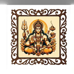 Admireya arts Beige Printed Hanuman Wall Art-picture-39