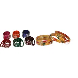 SOMIL Set Of 28 Stone-Studded Bangles-image-16
