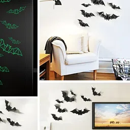 INDIAN ROYALS Blue & Grey Halloween Glow Printed Self-Adhesive & Durable Wall Sticker image 4