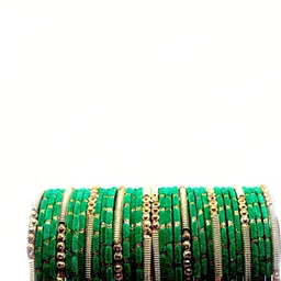 poshing Green Glass Artificial Stones Bangle image 2