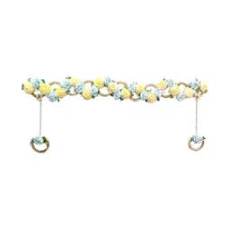 PUFFSMART Blue & Yellow Embellished Door Toran Decor image 2