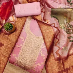 DIVASTRI Organza Unstitched Dress Material-image-19