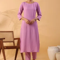 HouseOfCommon Women Regular Kurta with Trousers-image-57
