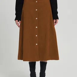 LULU & SKY A-Line Midi Corduroy Skirt-picture-16