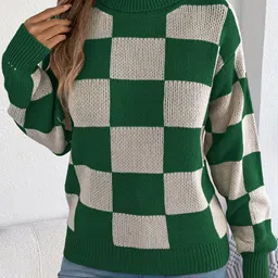 Mast & Harbour Women Checked Pullover-picture-28