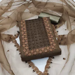 Rangtulika Ethnics Embroidered Organza Unstitched Dress Material-picture-41