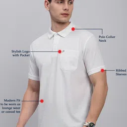 LUX PARKER Men Pack Of 2 Combed Cotton Polo Collar T-shirts image 5