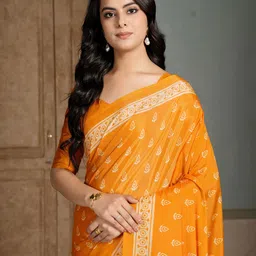 Garden Vareli Floral Printed Pure Crepe Saree image 4