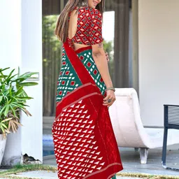 leelipeeri designer LeeliPeeri Geometric Printed Ikat Saree image 3