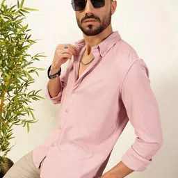 Thomas Scott 
Men Premium Slim Fit Vertical Stripes Textured Casual Shirt image 5