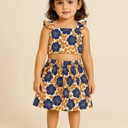 TILISM Girls Floral Printed Cotton Top with Skirt-picture-39