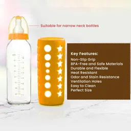Safe-O-Kid Silicone Insulated Feeding Bottle Cover Yellow - Fits to 250 ml Bottle image 5