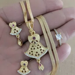 V.K.PAYAL.JEWELLERY Gold-Plated Agate Stones-Studded Jewellery Set-picture-10