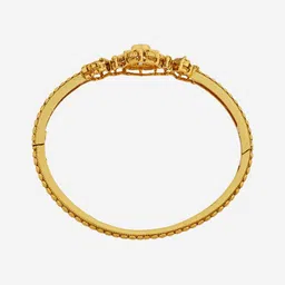 kushal's fashion jewellery Kushal's Fashion Green Gold-Plated Ethnic Antique Kada image 4