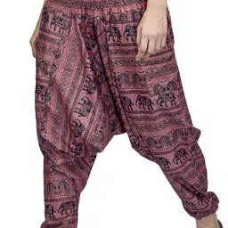 viku Printed Cotton Women Harem Pants image 3