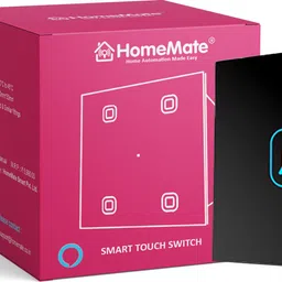 HomeMate NON Smart Touch Switch Bell - Black| Elegant Design | Easy Installation Smart Switch-image-14