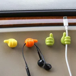 kn inc Pack of 5 Thumb hooks for Cables, Plants, Earphone, Car, Keys etc Hook 5-picture-45