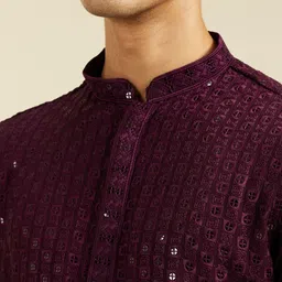 diwas by manyavar Men Embroidered Viscose Rayon Straight Kurta image 3