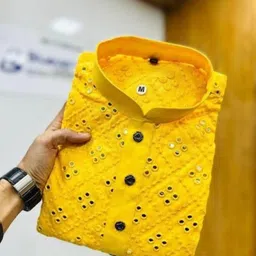 orifab Men Embroidered, Embellished Pure Cotton Straight Kurta image 2