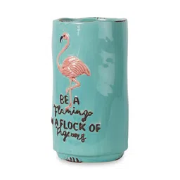 gaia Turquoise Ceramic Be A Flamingo Table Vase image 3