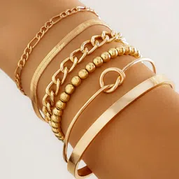 Jewels Galaxy Set Of 6 Gold-Plated Cuff Bracelet-picture-21