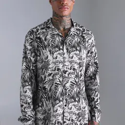 boohooMAN Tropical Print Casual Shirt-picture-48