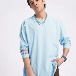 glitchez Text Talk Printed Sleeve Oversized Fit T-shirt-picture-12