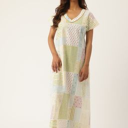 ETC Printed Pure Cotton Maxi Nightdress-picture-28