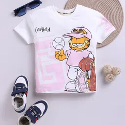 Happy Faces Boys Garfield Printed Pure Cotton T-shirt-picture-31