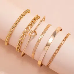 Jewels Galaxy Set Of 6 Gold-Plated Cuff Bracelet image 4
