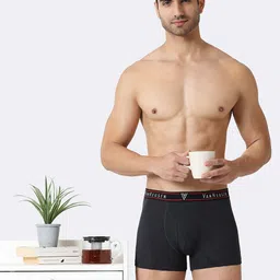 Van Heusen Innerwear Men Anthra Melange Solid Colour Fresh Open Fly Trunk image 4