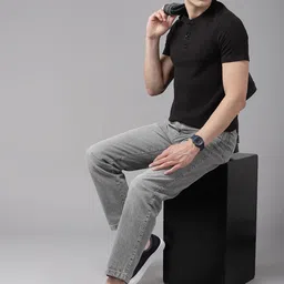 The Roadster Lifestyle Co. Men Self Design T-shirt image 5