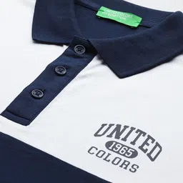 United Colors of Benetton Colourblocked Polo Collar T-shirt image 5