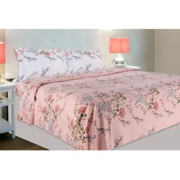 Haus & Kinder Victorian Summer Dream 186 Tc Cotton Double Printed Bedsheet - Pink-picture-28
