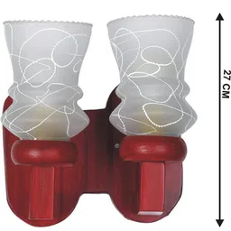 1ST TIME White & Red Textured Wood Abstract Shaped Shaped Wall Lamp image 3