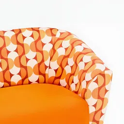 Duroflex Meadow Orange Colored & White Printed Pale Tangerine Interlace Loveseat image 2