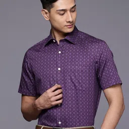 Louis Philippe Classic Fit Micro Ditsy Printed Pure Cotton Formal Shirt-picture-23