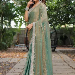 all about you Embellished Sequinned Pure Chiffon Jimmy-Choo Saree-image-11